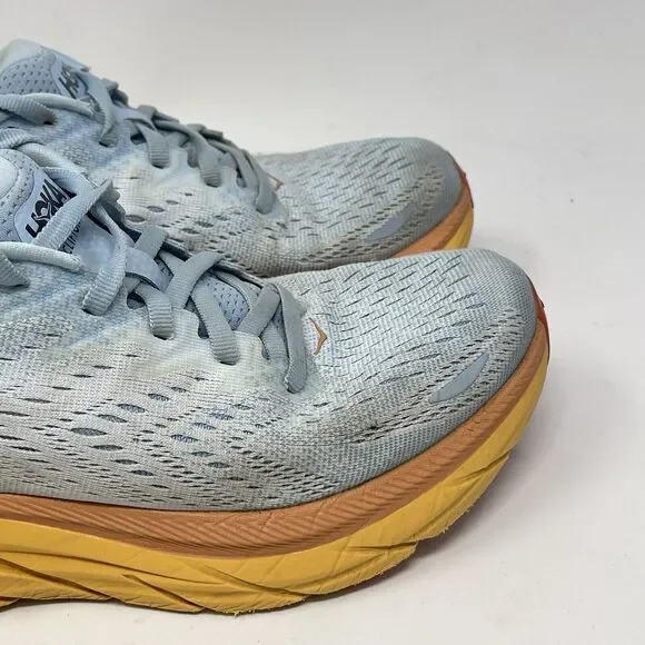 Hoka One One Clifton 8 Womens 7 Blue Mesh Running Walking Shoes Sneakers - Picture 3 of 16